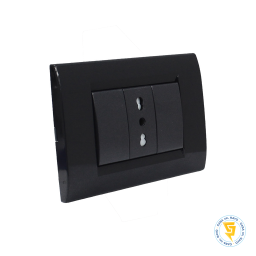 [KS41910] PLACA ENCHUFE SIMPLE 10/16A NEGRO CIVIL KALOP