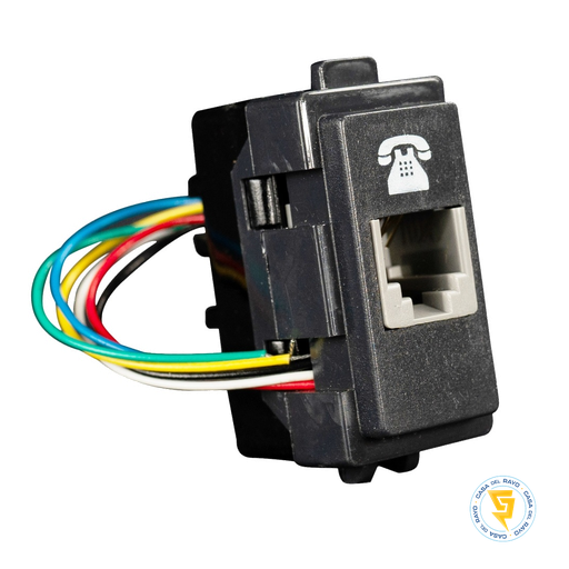 [0200TA0125] MODULO TOMA TELEFÓNICO RJ11/RJ12 ARIS NOIR MEC