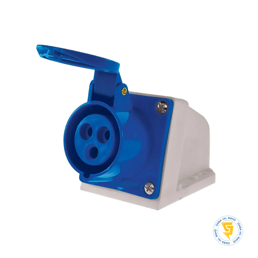 [0608331] HEMBRA SOBREPUESTA INDUSTRIAL 16A 2P+T AZUL 220V IP44 EKOLINE