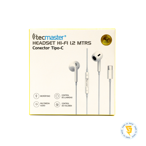[TM-300516] AUDIFONOS HI-FI 1.2MT USB TIPO C TECMASTER